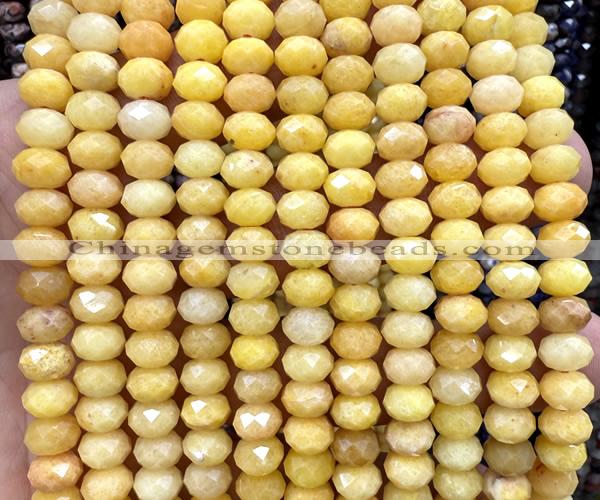 CRB6235 15 inches 5*8mm faceted rondelle yellow candy jade beads
