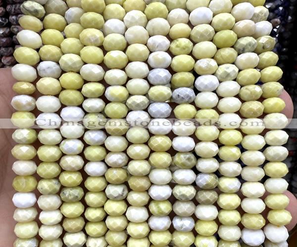 CRB6236 15 inches 5*8mm faceted rondelle butter jade beads