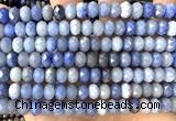 CRB6237 15 inches 5*8mm faceted rondelle blue aventurine jade beads