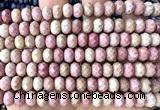 CRB6251 15 inches 5*8mm faceted rondelle pink wooden jasper beads