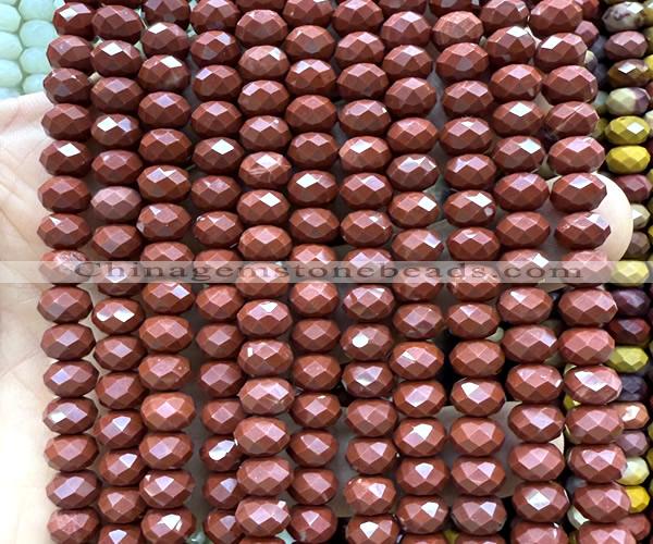 CRB6253 15 inches 5*8mm faceted rondelle red jasper beads