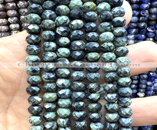 CRB6260 15 inches 5*8mm faceted rondelle kambaba jasper beads