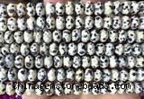 CRB6264 15 inches 5*8mm faceted rondelle dalmatian jasper beads