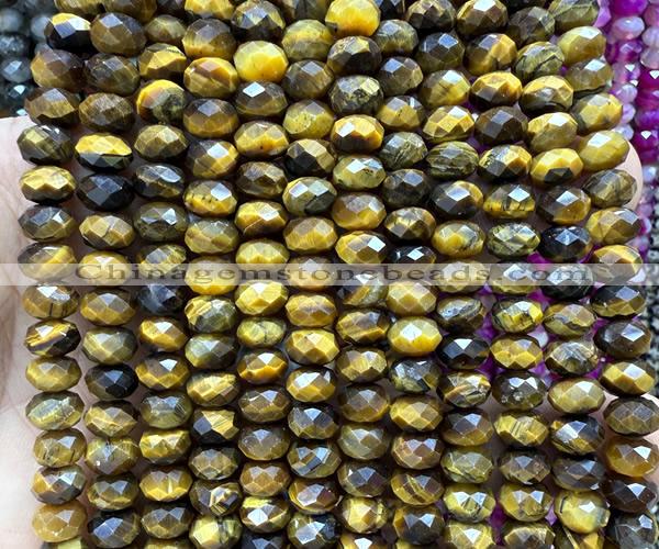CRB6275 15 inches 5*8mm faceted rondelle yellow tiger eye beads