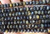 CRB6277 15 inches 5*8mm faceted rondelle blue tiger eye beads