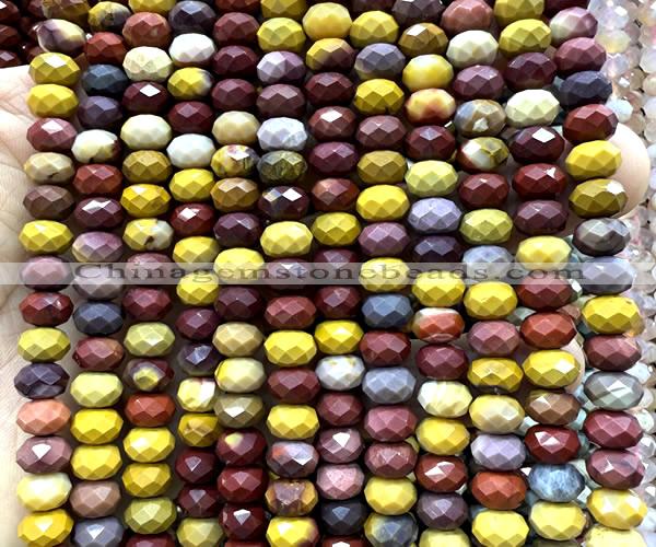 CRB6280 15 inches 5*8mm faceted rondelle mookaite beads