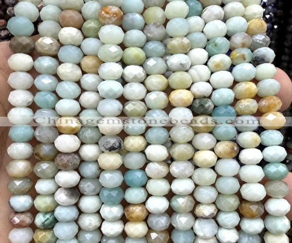 CRB6285 15 inches 5*8mm faceted rondelle colorful amazonite beads