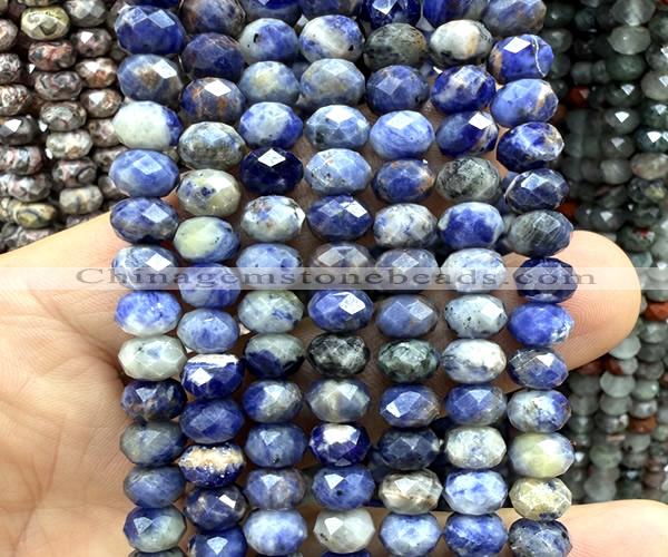 CRB6287 15 inches 5*8mm faceted rondelle sodalite gemstone beads