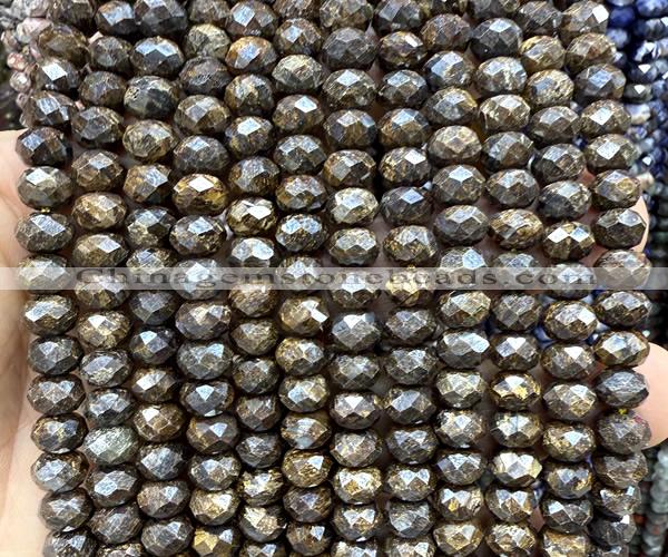 CRB6291 15 inches 5*8mm faceted rondelle bronzite beads