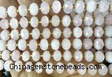 CRB6300 15 inches 6*10mm faceted rondelle rose quartz beads