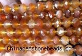 CRB6311 15 inches 6*10mm faceted rondelle red agate beads
