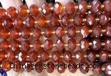 CRB6312 15 inches 6*10mm faceted rondelle red agate beads