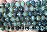 CRB6316 15 inches 6*10mm faceted rondelle moss agate beads