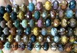 CRB6317 15 inches 6*10mm faceted rondelle ocean agate beads