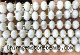 CRB6318 6*10mm faceted rondelle white crazy lace agate beads