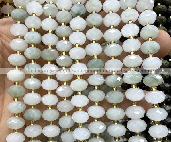 CRB6331 15 inches 6*10mm faceted rondelle Tianshan jade beads