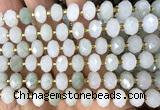 CRB6331 15 inches 6*10mm faceted rondelle Tianshan jade beads