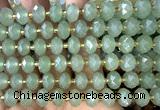 CRB6334 15 inches 6*10mm faceted rondelle green aventurine jade beads