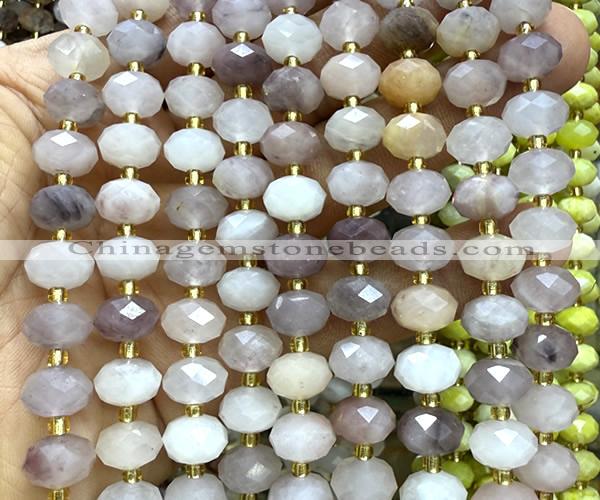 CRB6339 15 inches 6*10mm faceted rondelle violet jasper beads