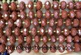 CRB6342 15 inches 6*10mm faceted rondelle red jasper beads