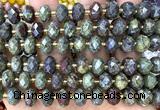 CRB6345 15 inches 6*10mm faceted rondelle dragon blood jasper beads