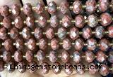 CRB6352 15 inches 6*10mm faceted rondelle red sesame jasper beads