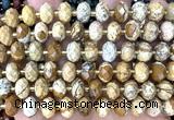 CRB6353 15 inches 6*10mm faceted rondelle picture jasper beads