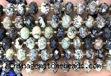 CRB6355 15 inches 6*10mm faceted rondelle yellow turquoise beads