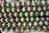 CRB6369 15 inches 6*10mm faceted rondelle unakite beads