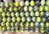 CRB6372 15 inches 6*10mm faceted rondelle yellow turquoise beads
