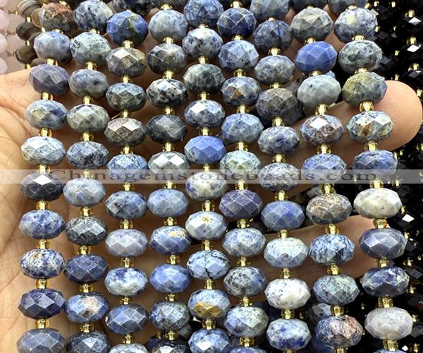 CRB6376 15 inches 6*10mm faceted rondelle sunset dumortierite beads