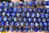 CRB6378 15 inches 6*10mm faceted rondelle lapis lazuli beads