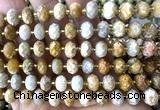 CRB6382 15 inches 6*10mm faceted rondelle fossil coral beads