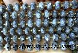 CRB6384 15 inches 6*10mm faceted rondelle black labradorite beads
