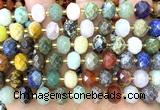 CRB6385 15 inches 6*10mm faceted rondelle colorful gemstone beads