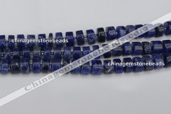 CRB641 15.5 inches 7*14mm tyre sodalite gemstone beads