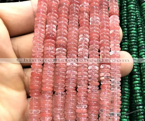 CRB6500 15 inches 2*6mm rondelle cherry quartz beads wholesale