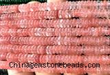 CRB6500 15 inches 2*6mm rondelle cherry quartz beads wholesale