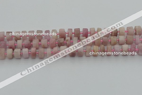 CRB652 15.5 inches 6*10mm tyre pink kunzite gemstone beads