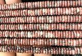 CRB6526 15 inches 2*6mm rondelle red sesame jasper beads