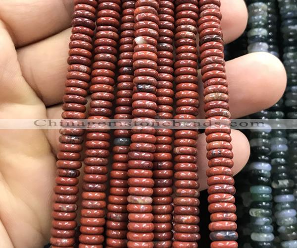 CRB6527 15 inches 2*6mm rondelle red jasper beads wholesale