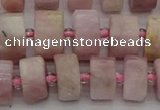 CRB653 15.5 inches 6*12mm tyre pink kunzite gemstone beads