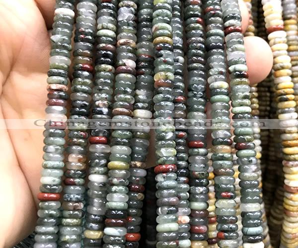 CRB6533 15 inches 2*6mm rondelle blood jasper beads wholesale