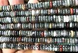 CRB6533 15 inches 2*6mm rondelle blood jasper beads wholesale