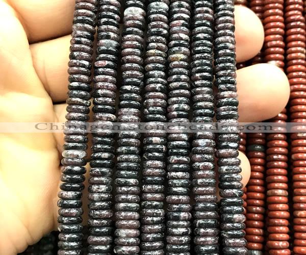 CRB6536 15 inches 2*6mm rondelle flame jasper beads wholesale