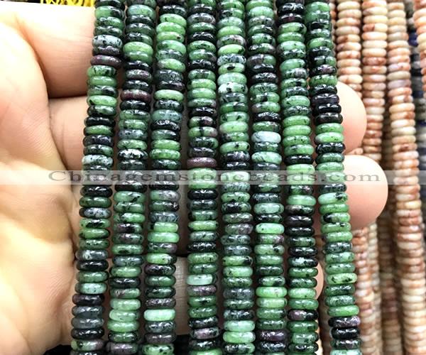 CRB6555 15 inches 2*6mm rondelle ruby zoisite gemstone beads