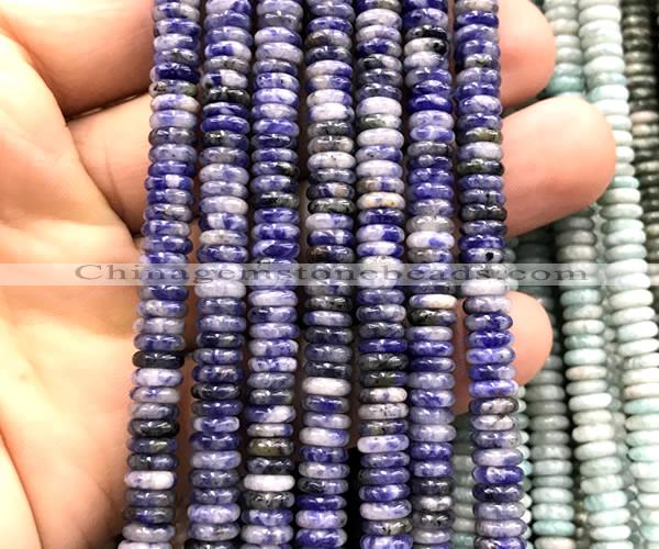 CRB6556 15 inches 2*6mm rondelle blue spot stone beads wholesale
