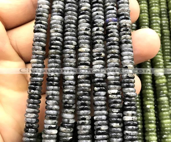 CRB6566 15 inches 2*6mm rondelle black labradorite beads