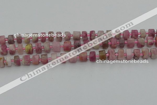 CRB657 15.5 inches 5*8mm tyre pink tourmaline gemstone beads