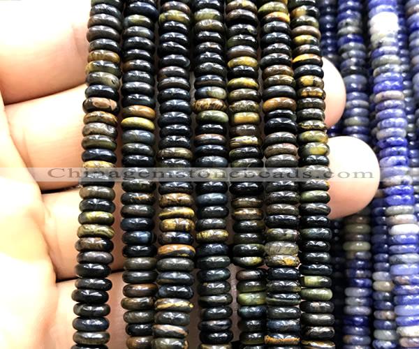 CRB6572 15 inches 2*6mm rondelle blue tiger eye beads wholesale